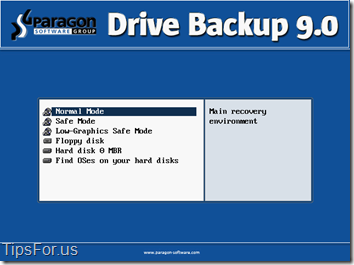 Paragon Drive Backup Express - Recovery Environment 1