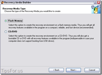 Paragon Drive Backup Express - Recovery Media Type