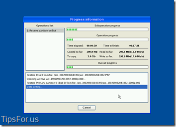 Paragon Drive Backup Express - Restoring Disk