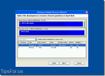 Paragon Drive Backup Express - Simple Restore Wizard 3