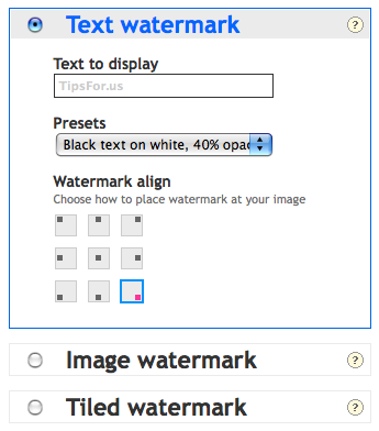 PicMarkr - watermark types