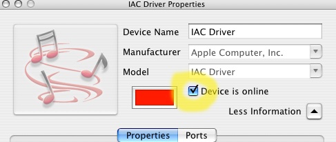 OS X\'s Inter-Application MIDI Driver Settings