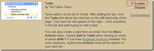 Gmail Tasks - Enable