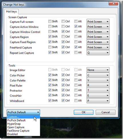 PicPick - Change Hot Keys