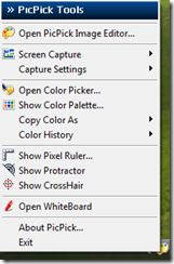 PicPick Tools Menu