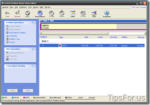 Easeus Partition Manager - Main