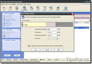 Easeus Partition Manager - Resize