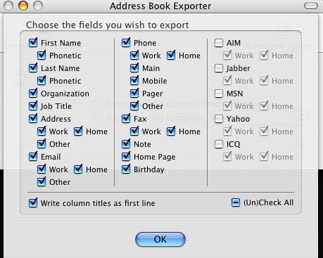 OS X Address Book Exporter